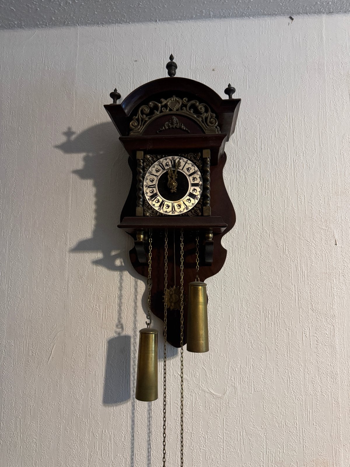 Warmink Sallander wandklok, Ophalen, Bruin, Analoog, Met gewichten