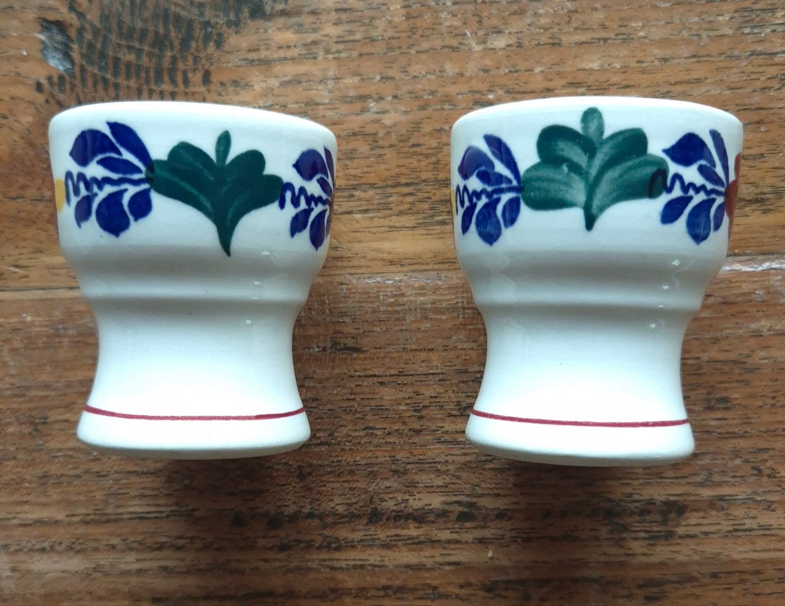 Set van 2 Boch Frères Delfts Blauw eierdopjes, Antiek en Kunst, Ophalen
