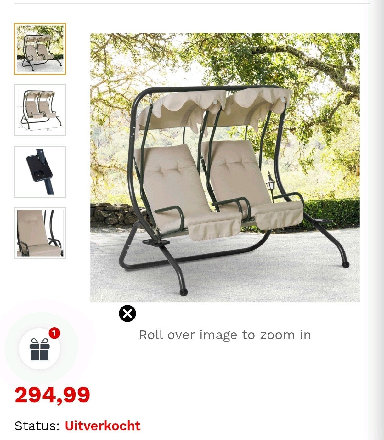 Schommelbank duo - 2 persoons, Tuin en Terras, Tuinstoelen, Ophalen, Gebruikt