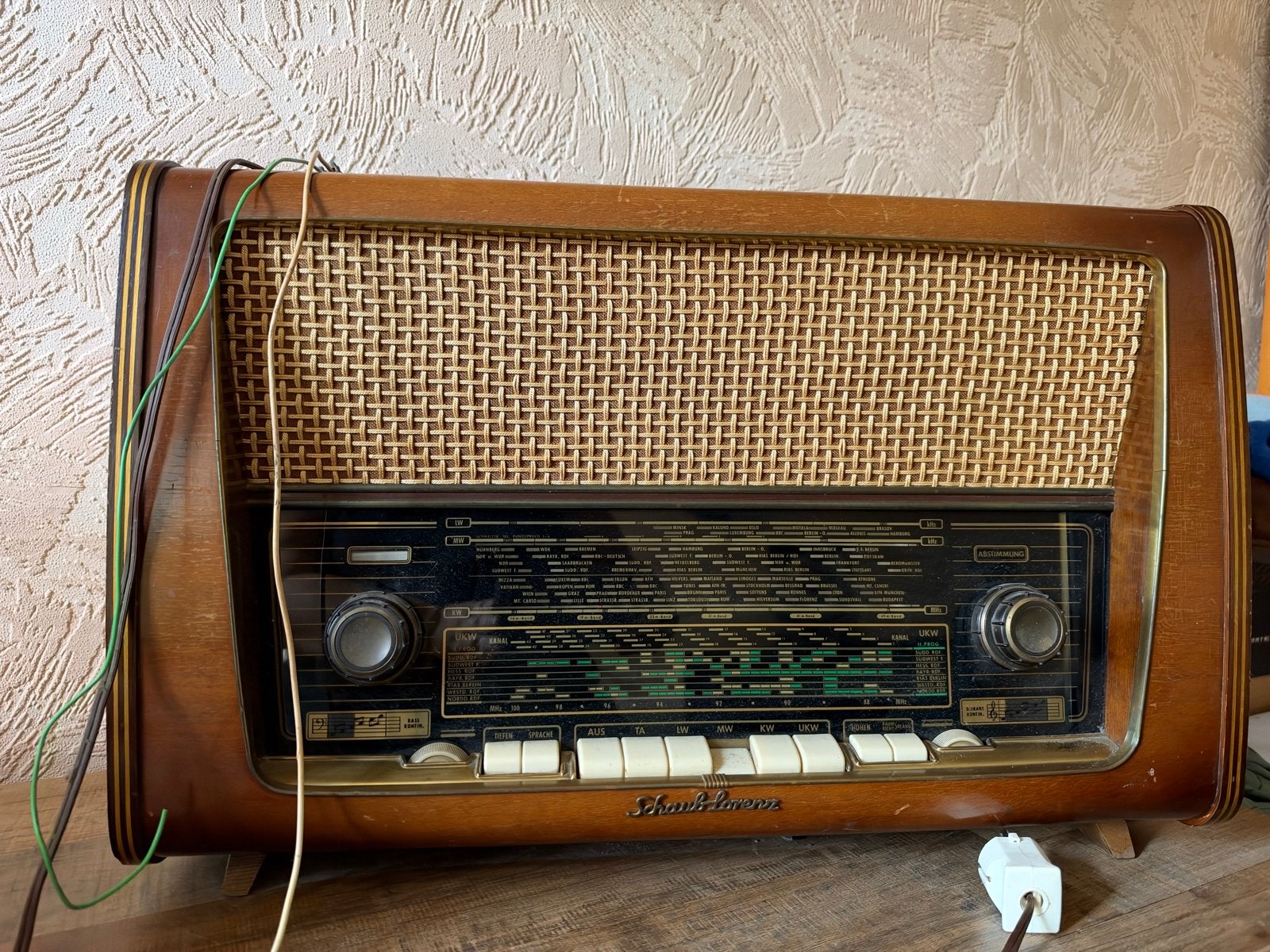 Schaub-Lorenz Goldsuper 58 buizenradio Retro radio hout, Ophalen of Verzenden