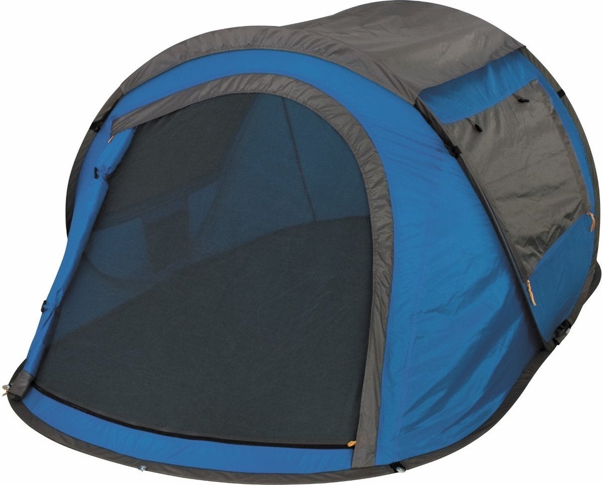 Pop-up tent 2-persoons blauw - Snel op te zetten!, Caravans en Kamperen, Ophalen of Verzenden, Zo goed als nieuw, Tot en met 2