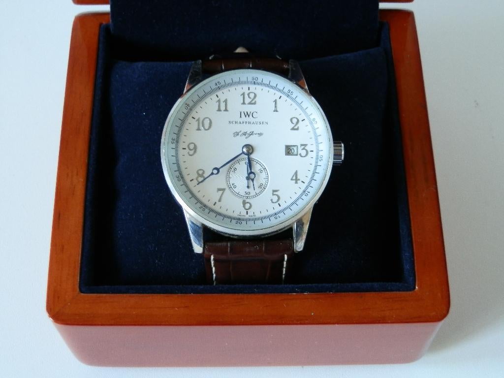 IWC horloge., Overige merken, Leer, Staal, Polshorloge