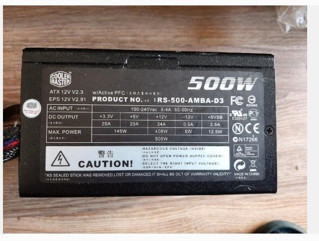 Coolermaster atx power supply 500 watt, Ophalen, Zo goed als nieuw