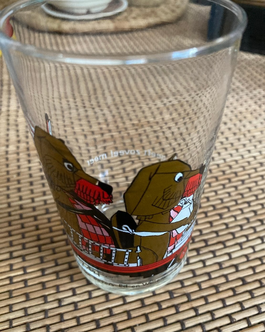 Vintage Fabeltjeskrant glas - Ed en Willem Bever, Ophalen of Verzenden, Zo goed als nieuw