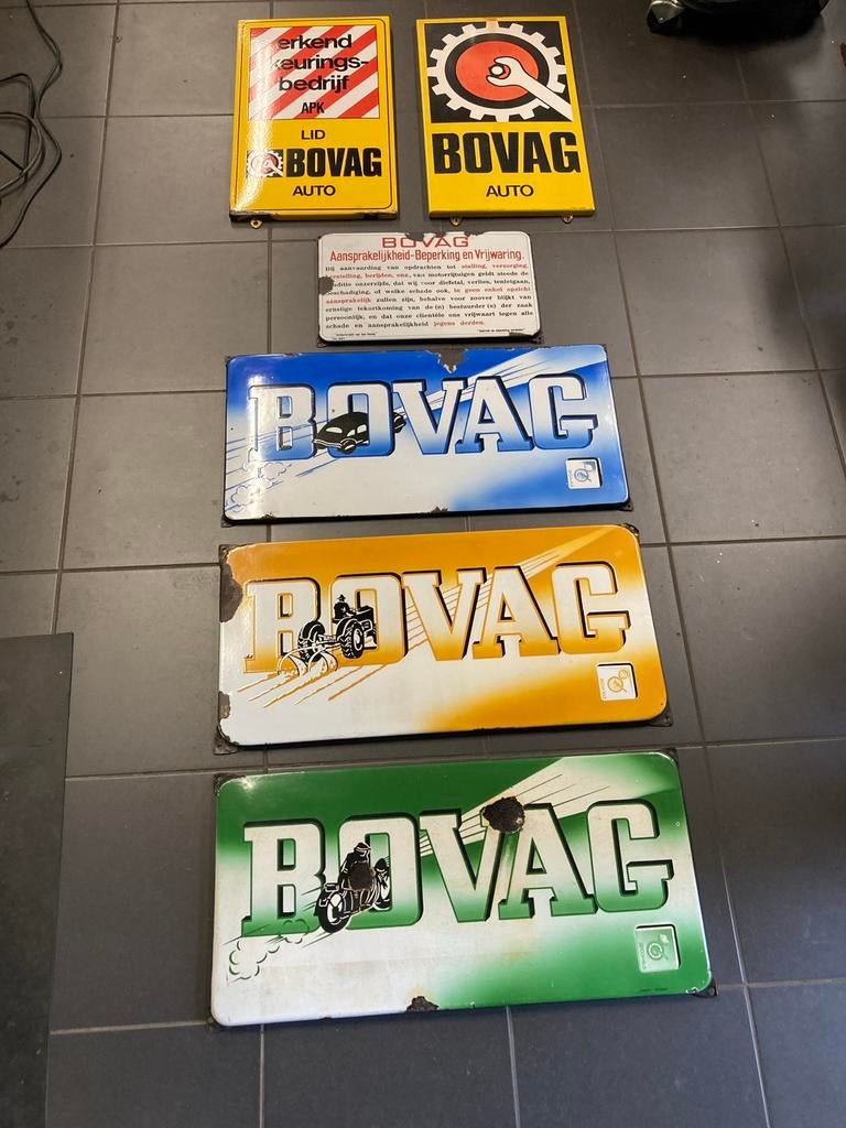 Vintage BOVAG Emaille Borden - Auto,  Motoren, Ophalen of Verzenden