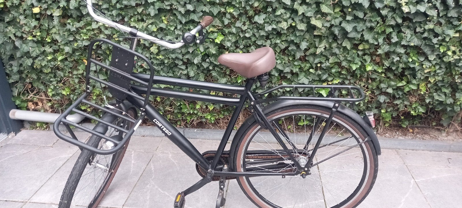 Cortego transportfiets - Zwart, met voor- en achterdrager, Terugtraprem, Gebruikt, Versnellingen, Ophalen