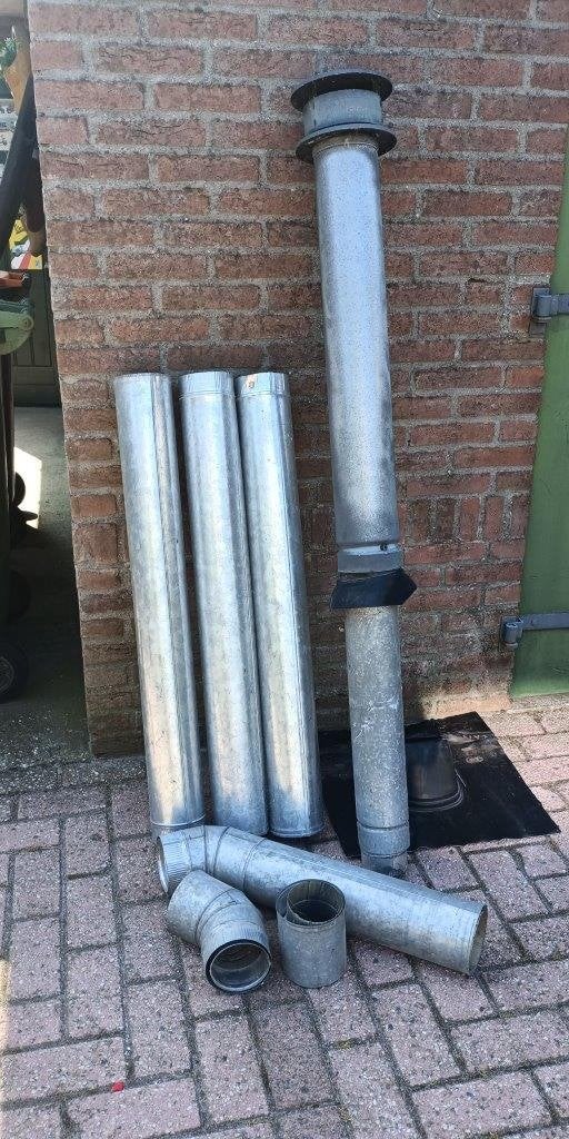 kachelpijp dubbelwandig 100/125, Huis en Inrichting, Kachels, Ophalen, Gebruikt, Gas, Inbouw