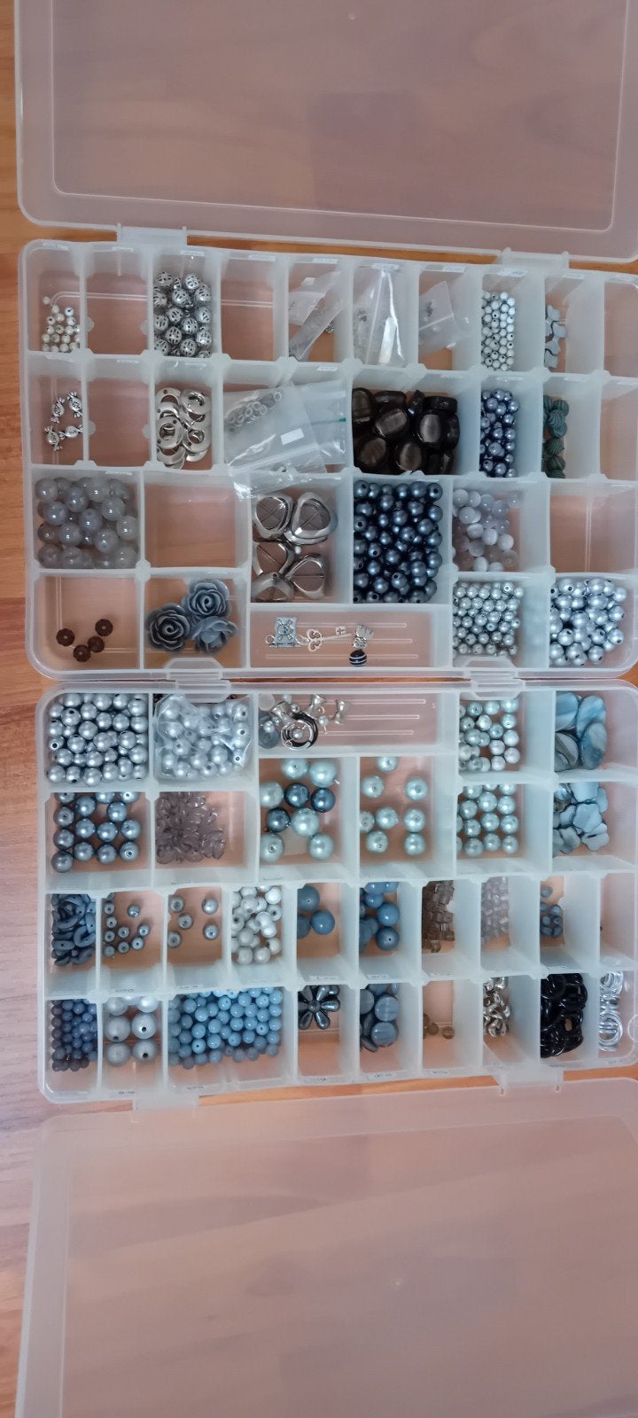 2 Dozen Grijze Kralen voor Sieraden Maken, Ophalen of Verzenden, Nieuw, Kraal