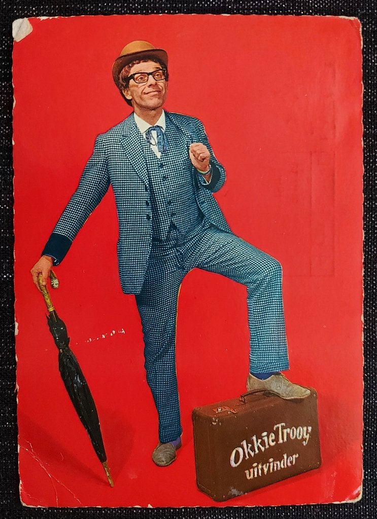 okkie trooy ansichtkaart, Ophalen of Verzenden, Gebruikt, Tv, Foto of Kaart