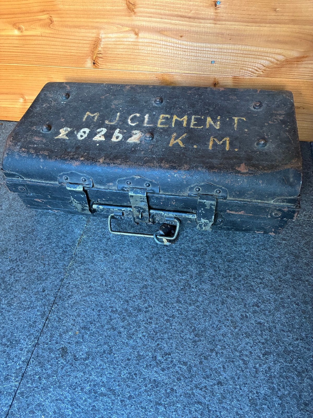 VINTAGE METALEN MARINE KOFFER, Verzamelen, Ophalen of Verzenden, Marine, Nederland, Kist of Geocache