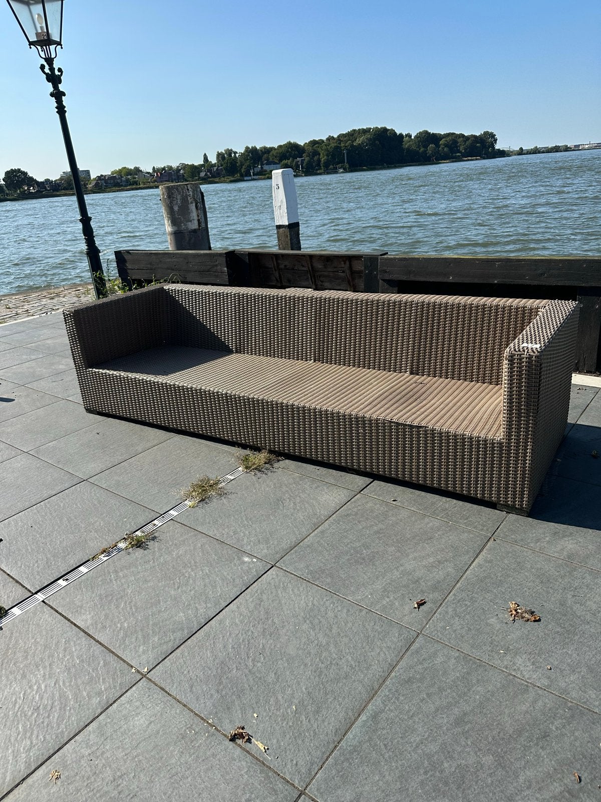 4-persoons Wicker Loungebank - Gebruikt, Ophalen, 4 zitplaatsen, Gebruikt, Loungeset