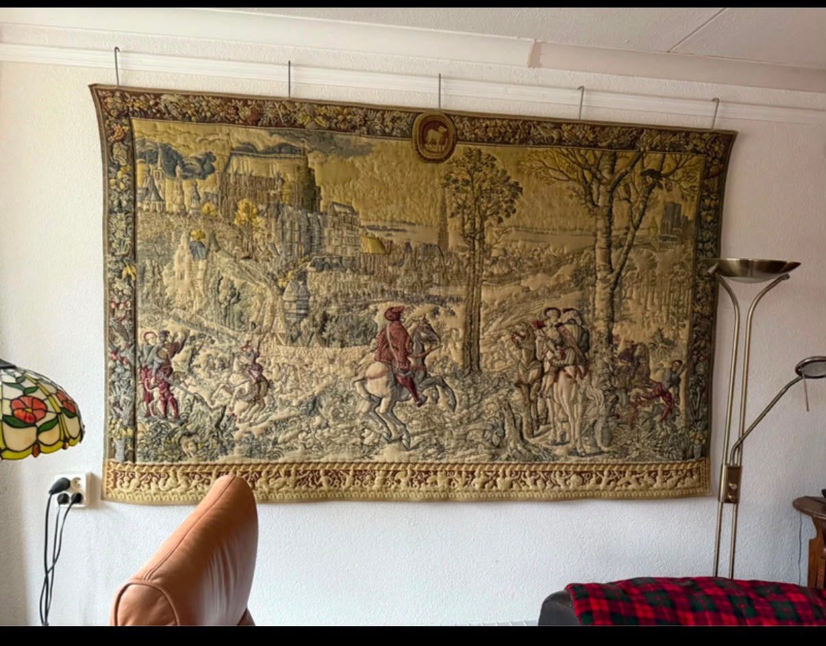 Fantastisch groot vintage wandkleed tapijt maximiliaan, Ophalen