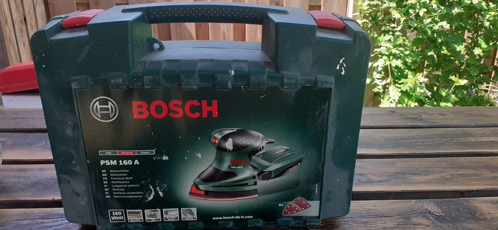 Bosch PSM 160 A Multischuurmachine met koffer, Ophalen, Gebruikt, Minder dan 600 watt, Overige typen