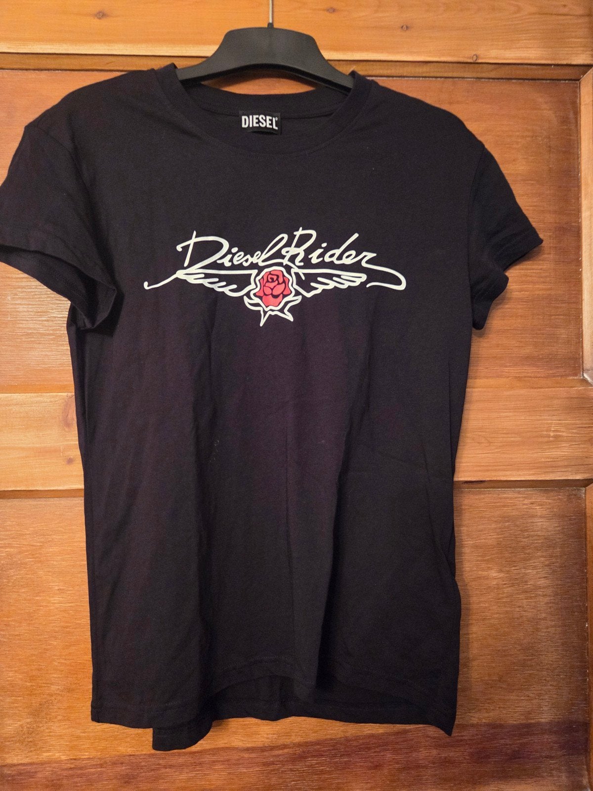 mooi zwart shirt met opdruk van Diesel maat L, Maat 38/40 (M), Zwart, Ophalen of Verzenden, Zo goed als nieuw