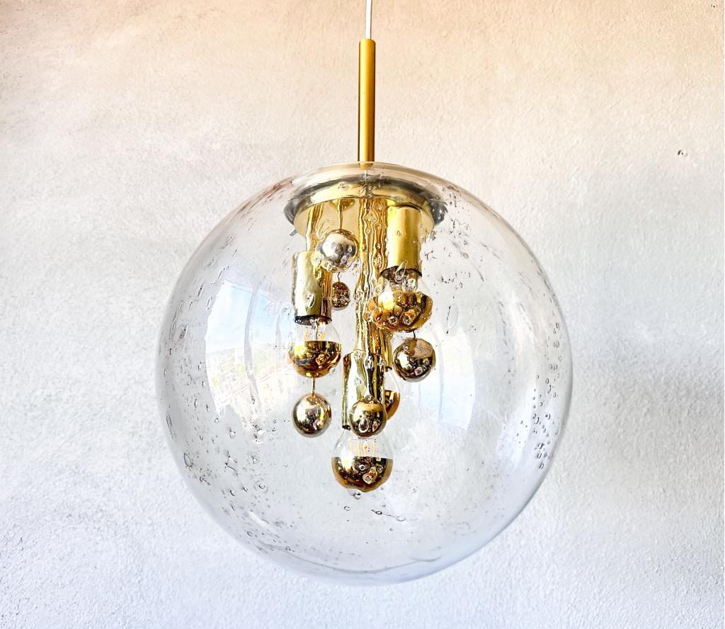 Vintage XL Doria bal lamp, Huis en Inrichting, Lampen | Hanglampen, Niet ingevuld, Mid century, Niet ingevuld, Ophalen of Verzenden
