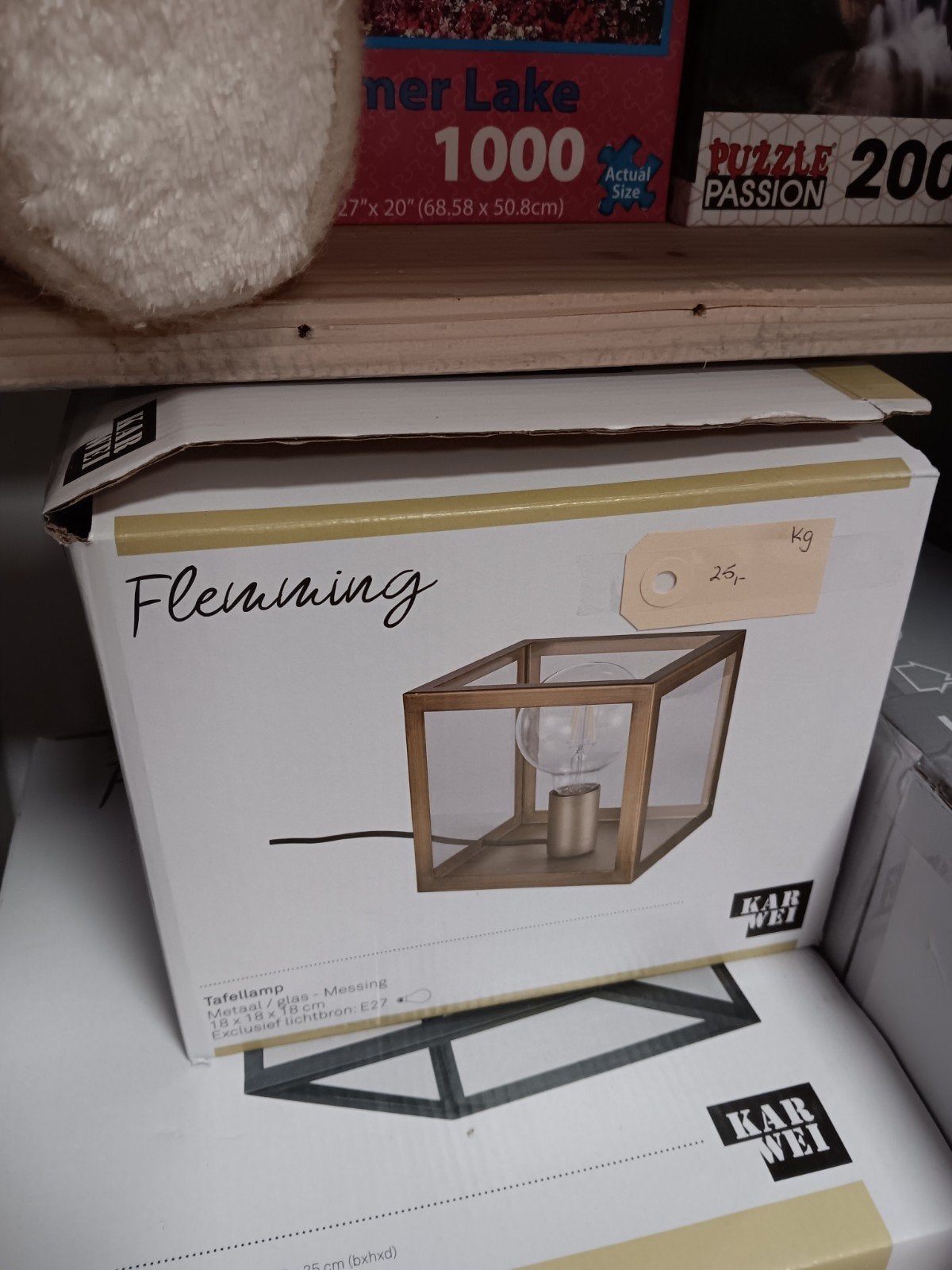 KARWEI Flemming Tafellamp Metaal/Glas Messing E27, Goud, Onbekend, Nieuw, Sfeerlamp