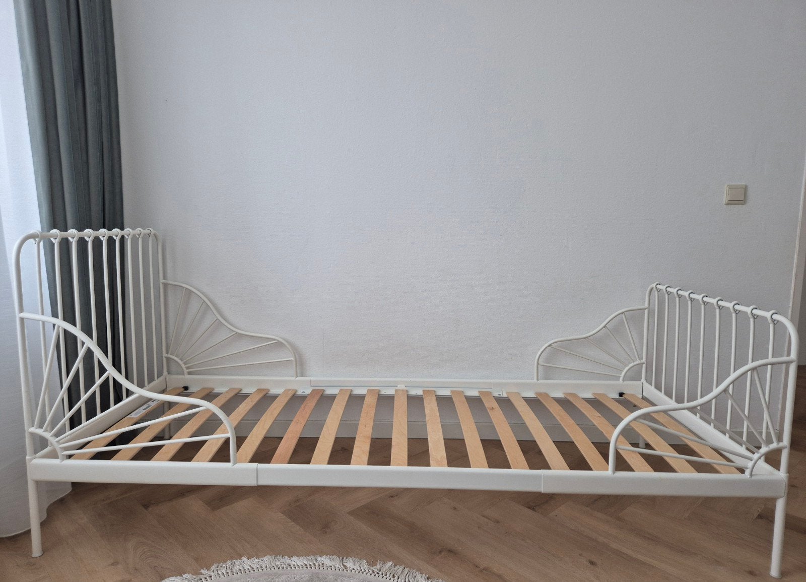 2 Ikea meegroeibedden! Wit - in goede staat!, Ophalen, Eenpersoons, Wit, 80 cm