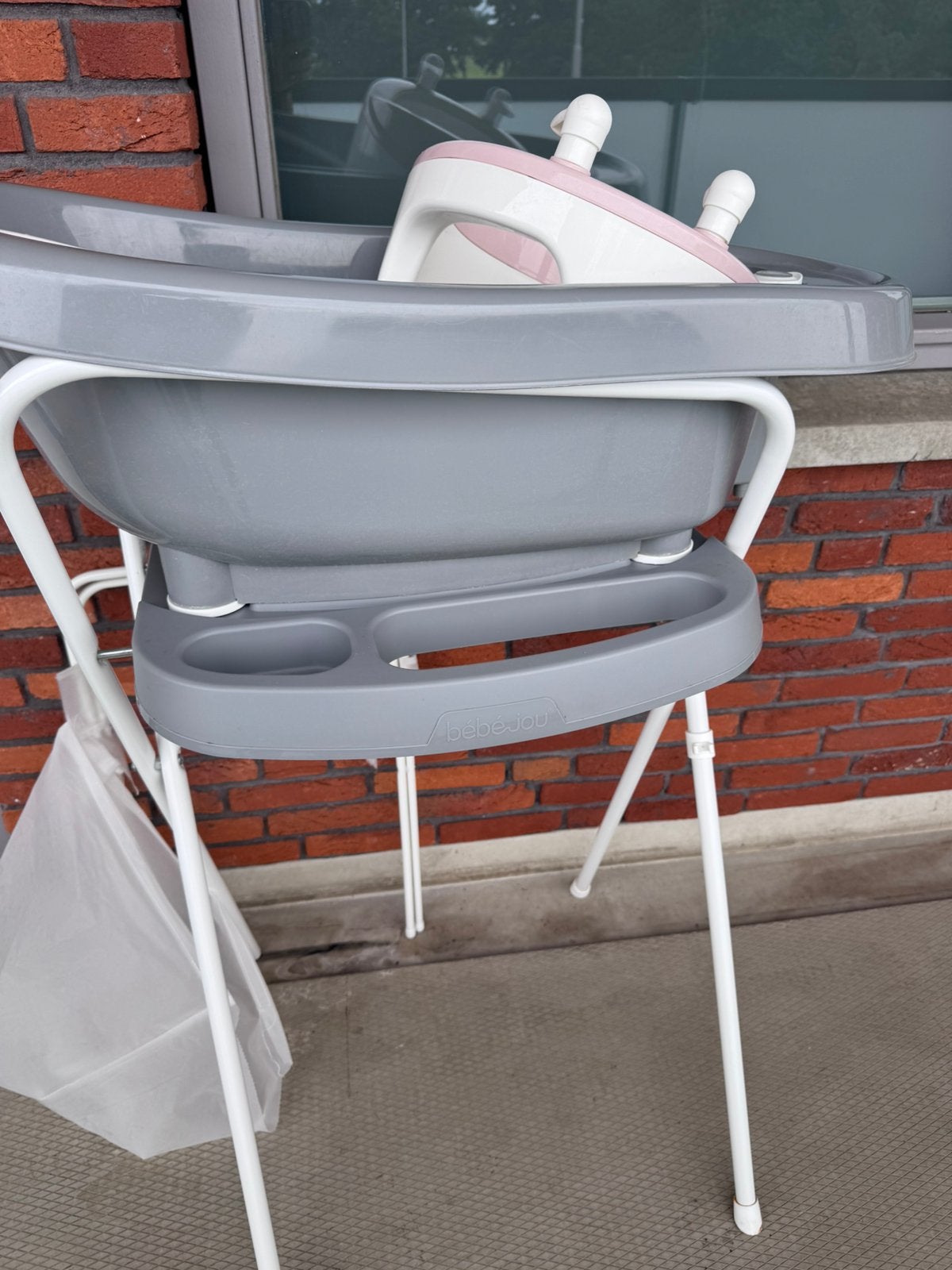 Baby badje+ baby ligbak, en baby zitje voor in bad, Ophalen, Zo goed als nieuw, Badje