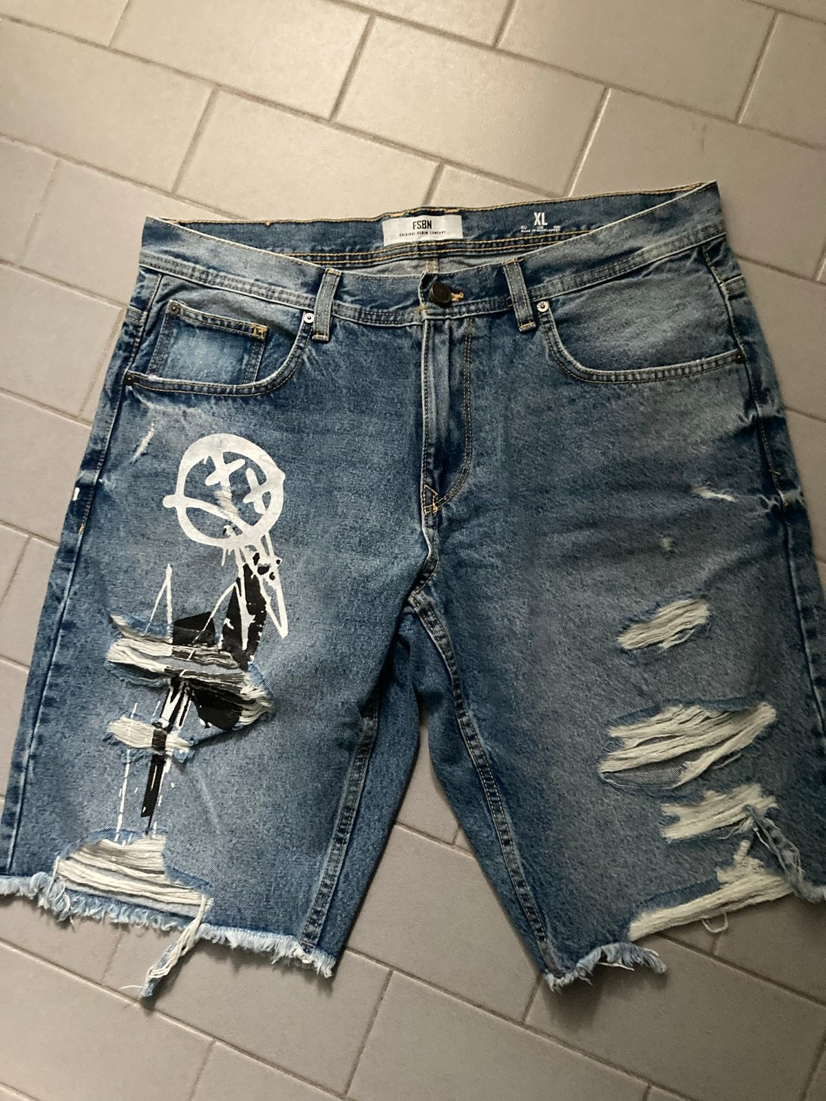 Nieuwe FSBN denim shorts xl, Verzenden, Nieuw, Blauw, Overige jeansmaten