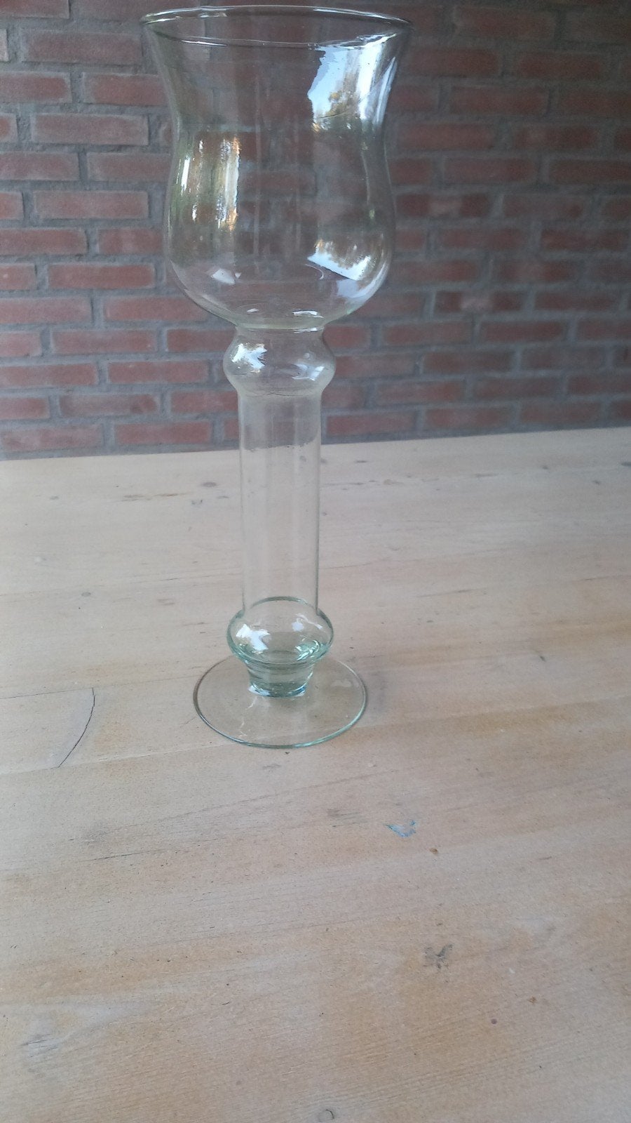 Glazen rozenvaas 23cm hoog, 10cm doorsnee, Ophalen of Verzenden