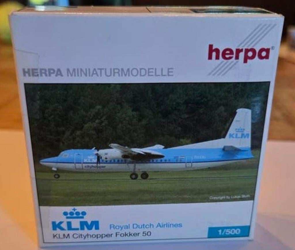 Fokker F50 - 1/500 KLM Cityhopper, Ophalen of Verzenden, Schaalmodel