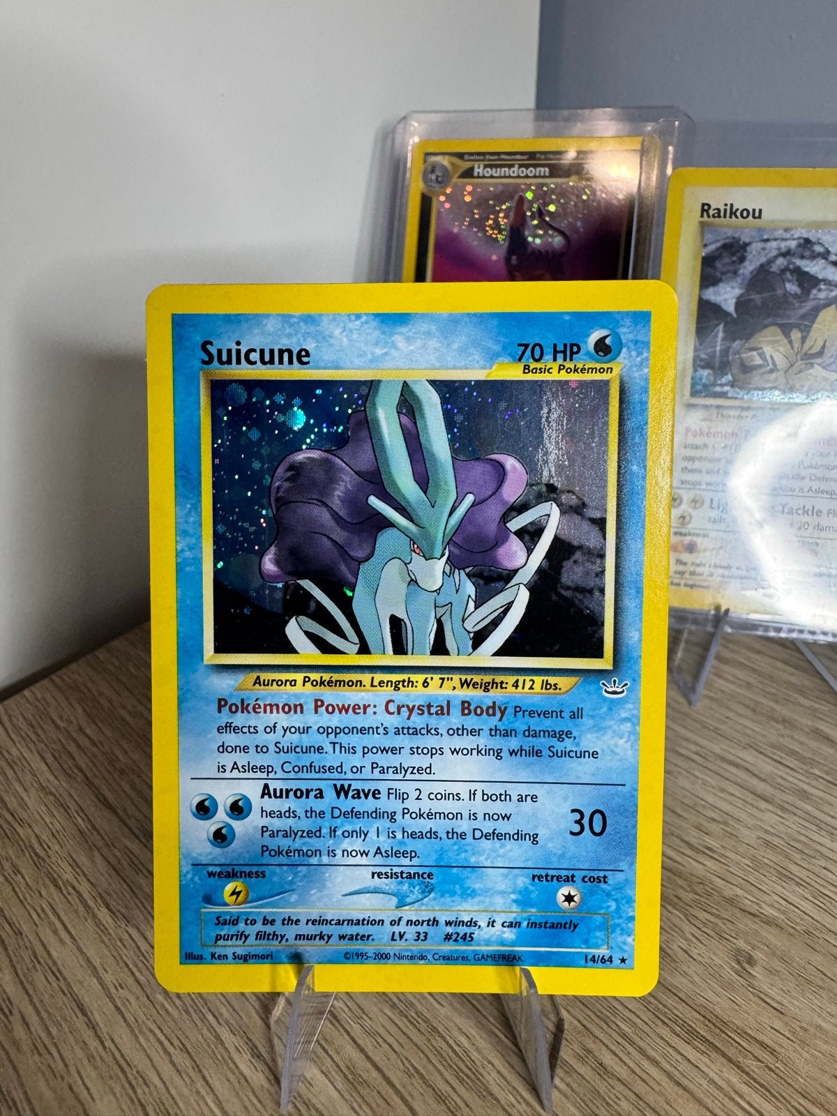 Pokémon Suicune 14/64 Neo Revelation Holo, Ophalen of Verzenden, Zo goed als nieuw, Losse kaart, Foil