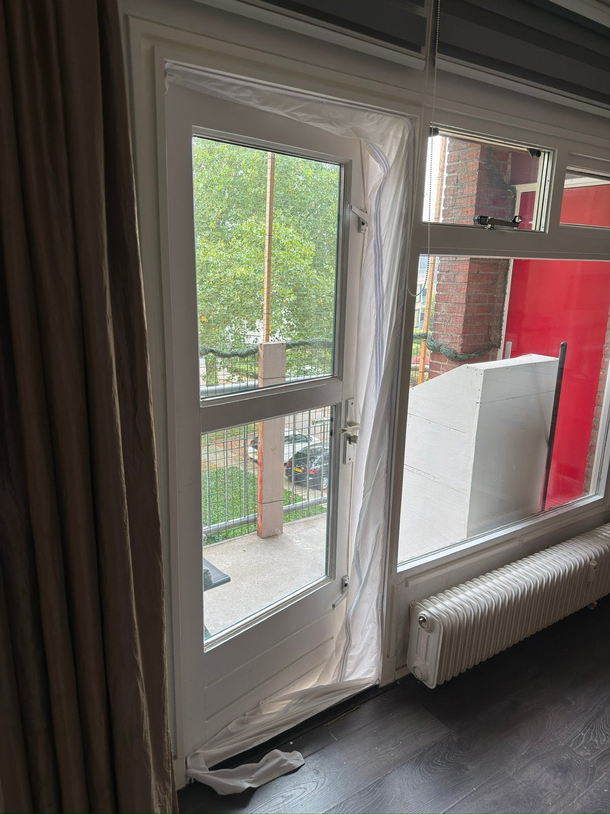 airco afdichtdoek raam/balkondeur incl. klittenband, Kunststof, Raamkozijn, Ophalen of Verzenden, Zo goed als nieuw