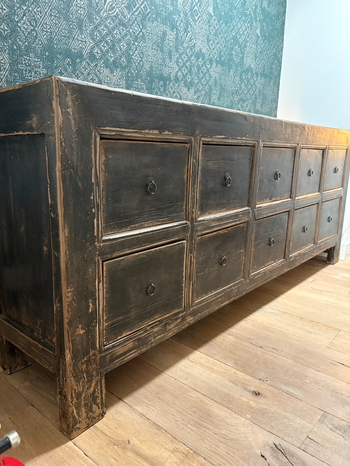 Antiek Chinees dressoir met 10 lades, Ophalen of Verzenden