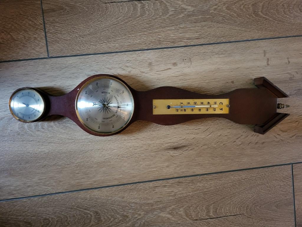 Vintage houten banjo barometer, Ophalen of Verzenden