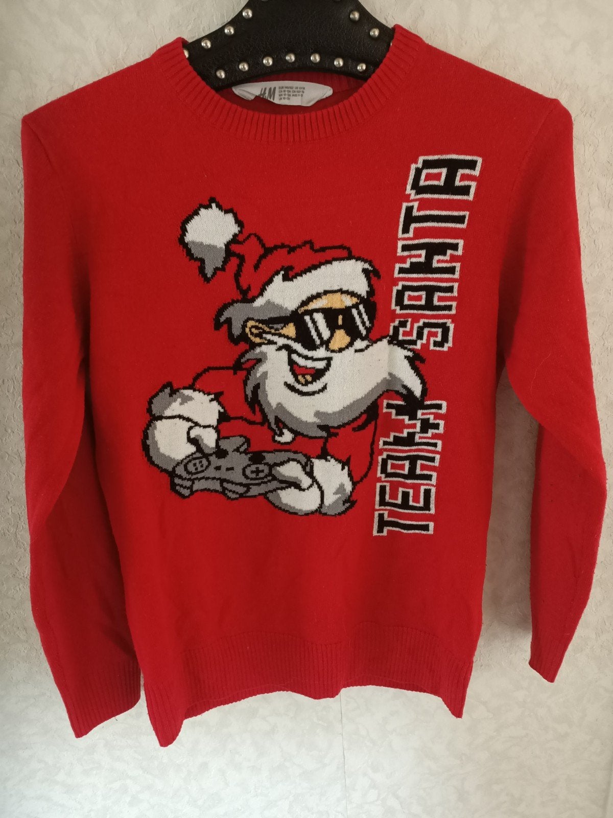 H&M Kersttrui 'Team Santa' - Maat 146/152, Gebruikt, Jongen of Meisje, Trui of Vest, H&M