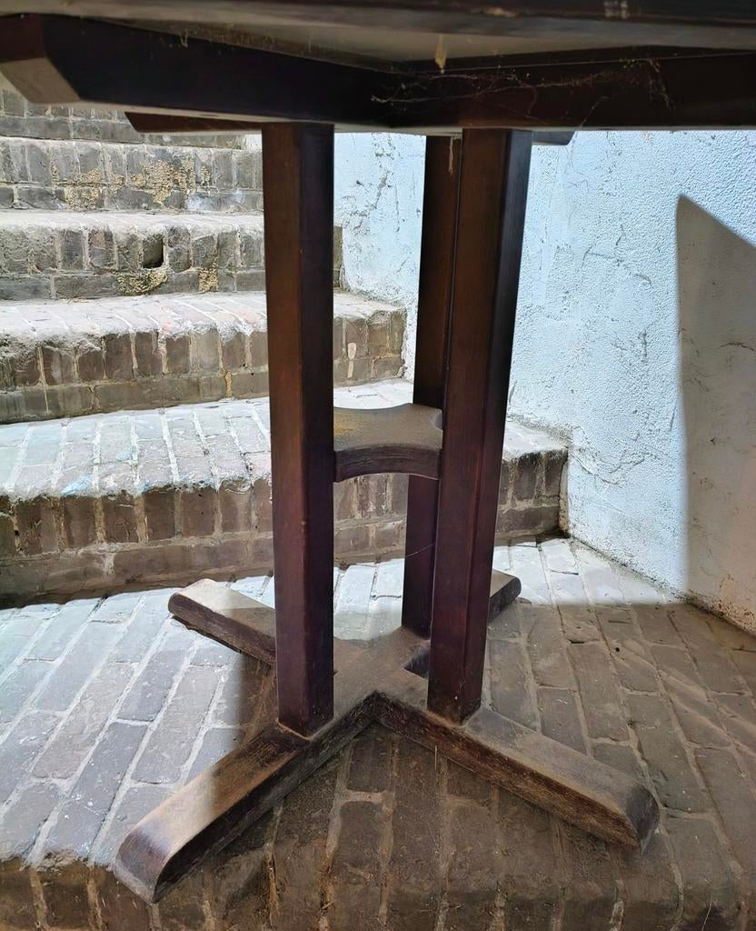 Stevige restaurant tafels, massief hout 5 stuks, Ophalen, Gebruikt, 50 tot 100 cm, Vierkant