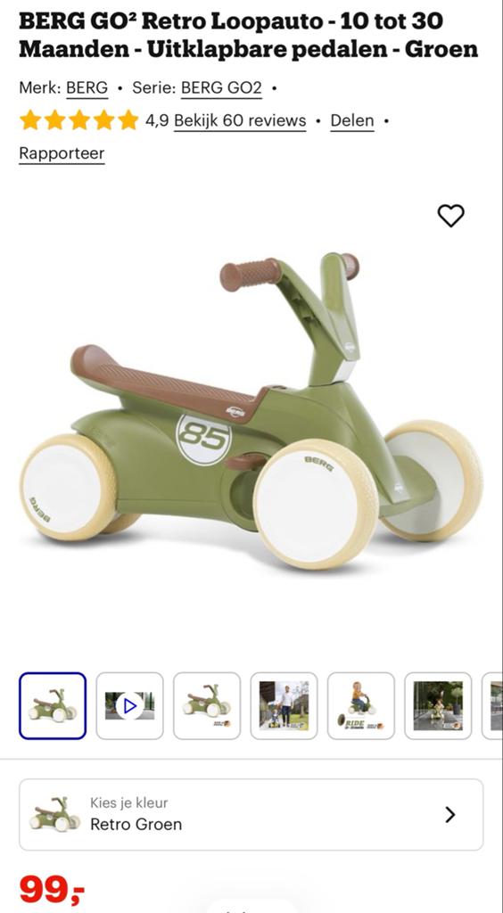 Nieuwe BERG GO² Retro Green. Nieuw in originele doos., Ophalen, Nieuw, Overige typen