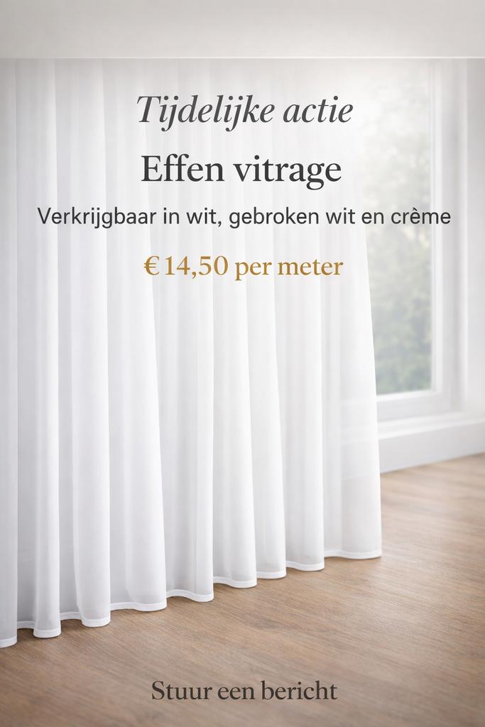 Equinox Gordijnen - Maatwerk Vitrage & Advies, Verzenden, Nieuw, Wit, 200 cm of meer