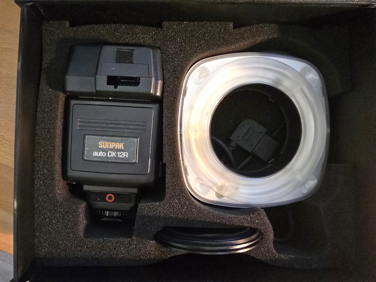 Sunpak Auto DX 12R Ring Light flitser met accessoires, Ophalen of Verzenden, Zo goed als nieuw, Sunpak, Ringflitser
