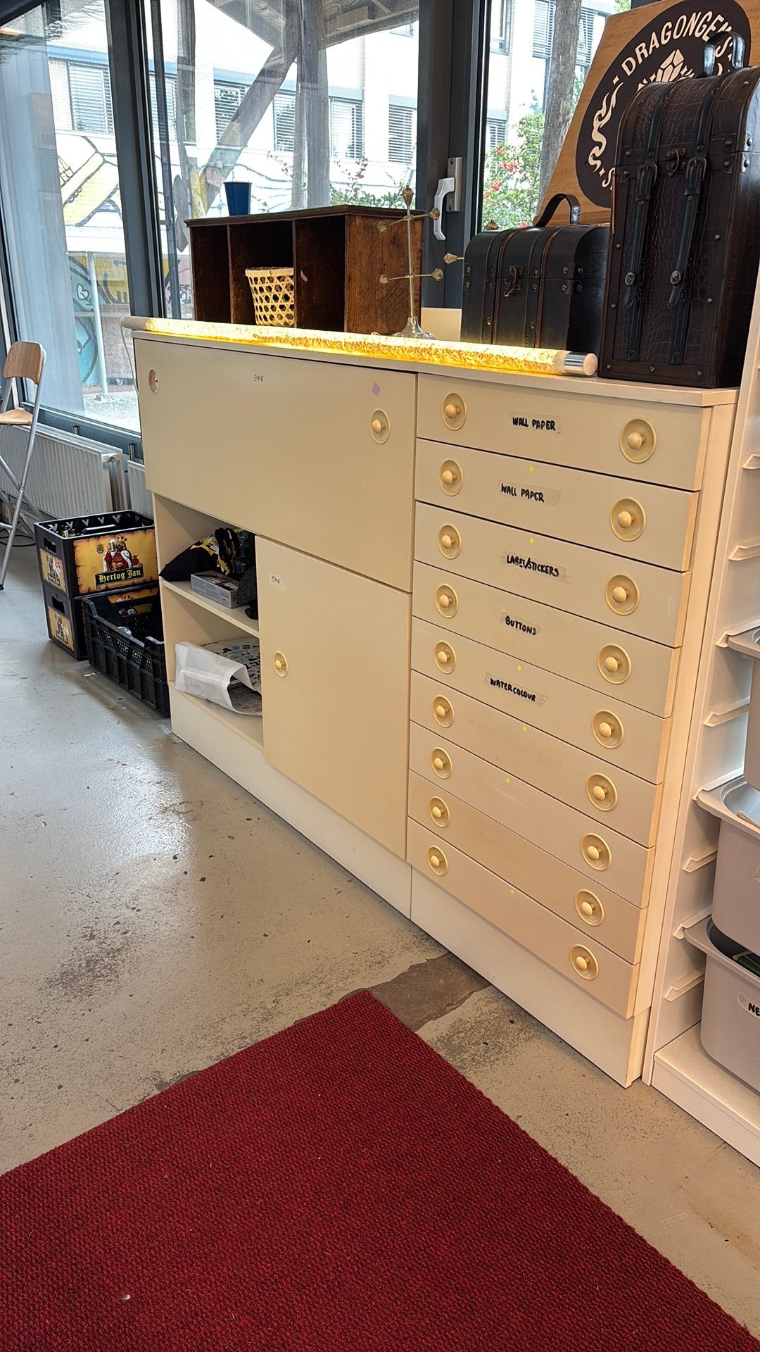 Retro kast, Ophalen, Gebruikt, 150 tot 200 cm, 25 tot 50 cm
