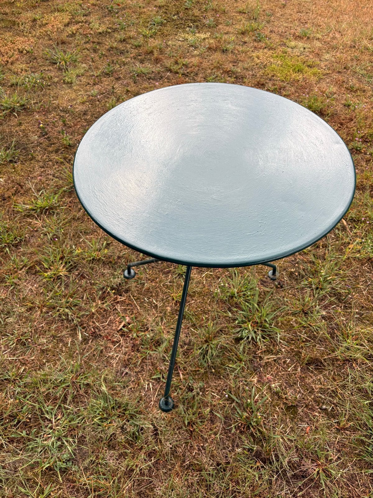 Bistro set: tafel met 2 stoelen - Groen, Tuin en Terras, Ophalen, Gebruikt, Rond, Metaal