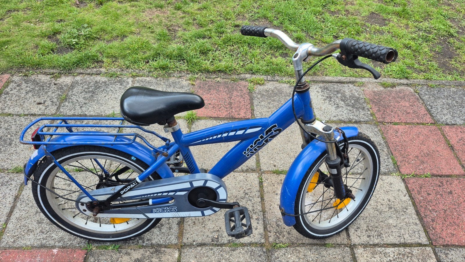 Popal Kicks Kinderfiets - Blauw, Ophalen, Gebruikt, Velgrem, Minder dan 16 inch