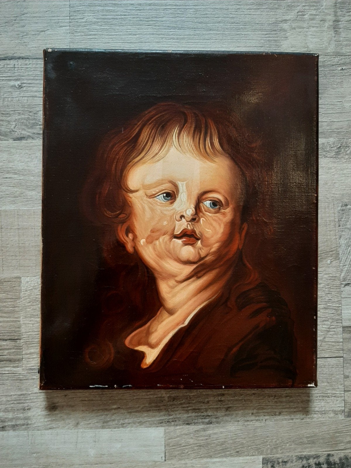 Schilderij portret kind, Ophalen of Verzenden