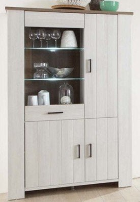 Meubelset Cardiff uitgevoerd in een wit-/truffel eiken kleur, Ophalen, Met deur(en), Zo goed als nieuw, Minder dan 150 cm
