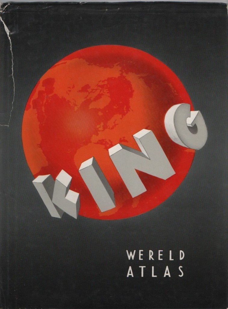 King wereldatlas gehele aarde voor school en leven (1959), Boeken, Atlassen en Landkaarten, Gelezen, Overige atlassen, Ophalen of Verzenden