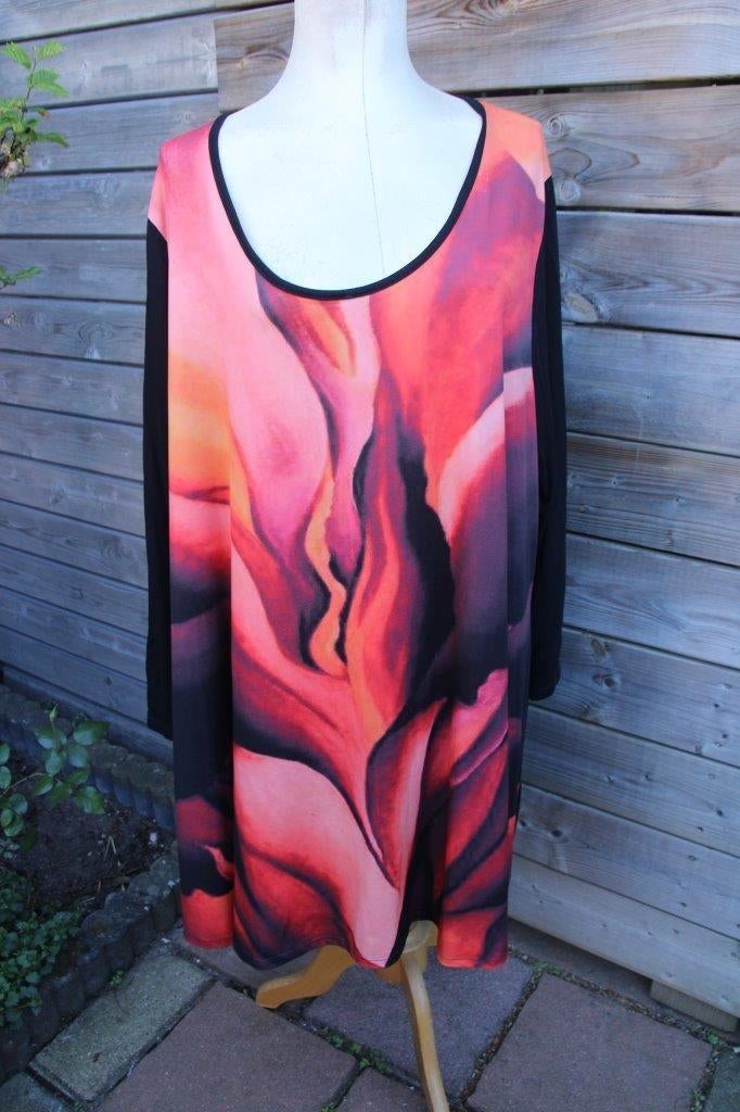 Jurk/ Tuniek zwart/ oranje Yoek mt 54/56 a-lijn Vaste prijs, Kleding | Dames, Grote Maten, Yoek, Ophalen of Verzenden, Zo goed als nieuw