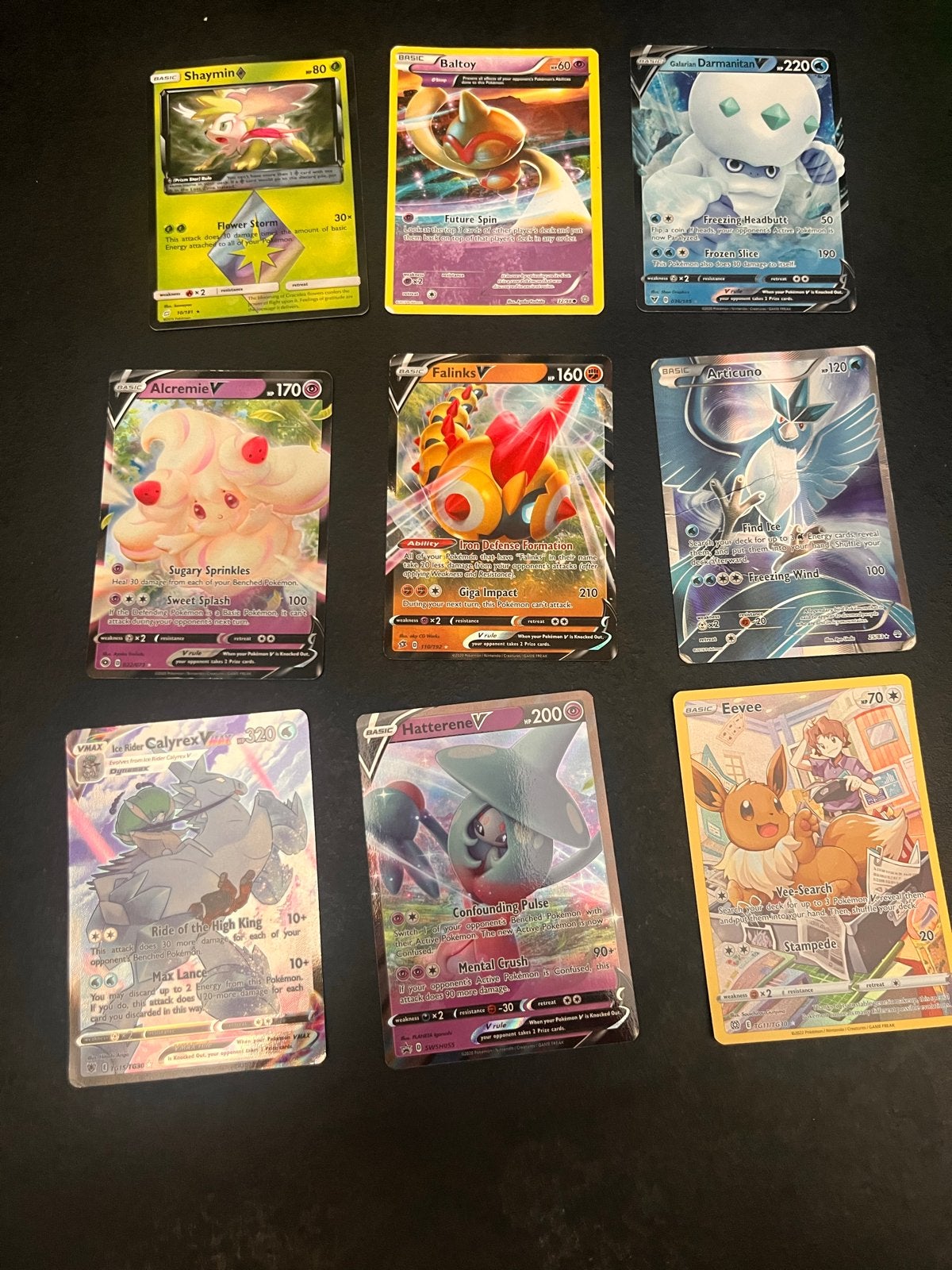 Pokémon V en VMAX kaarten - Negen stuks, Ophalen of Verzenden, Zo goed als nieuw, Meerdere kaarten