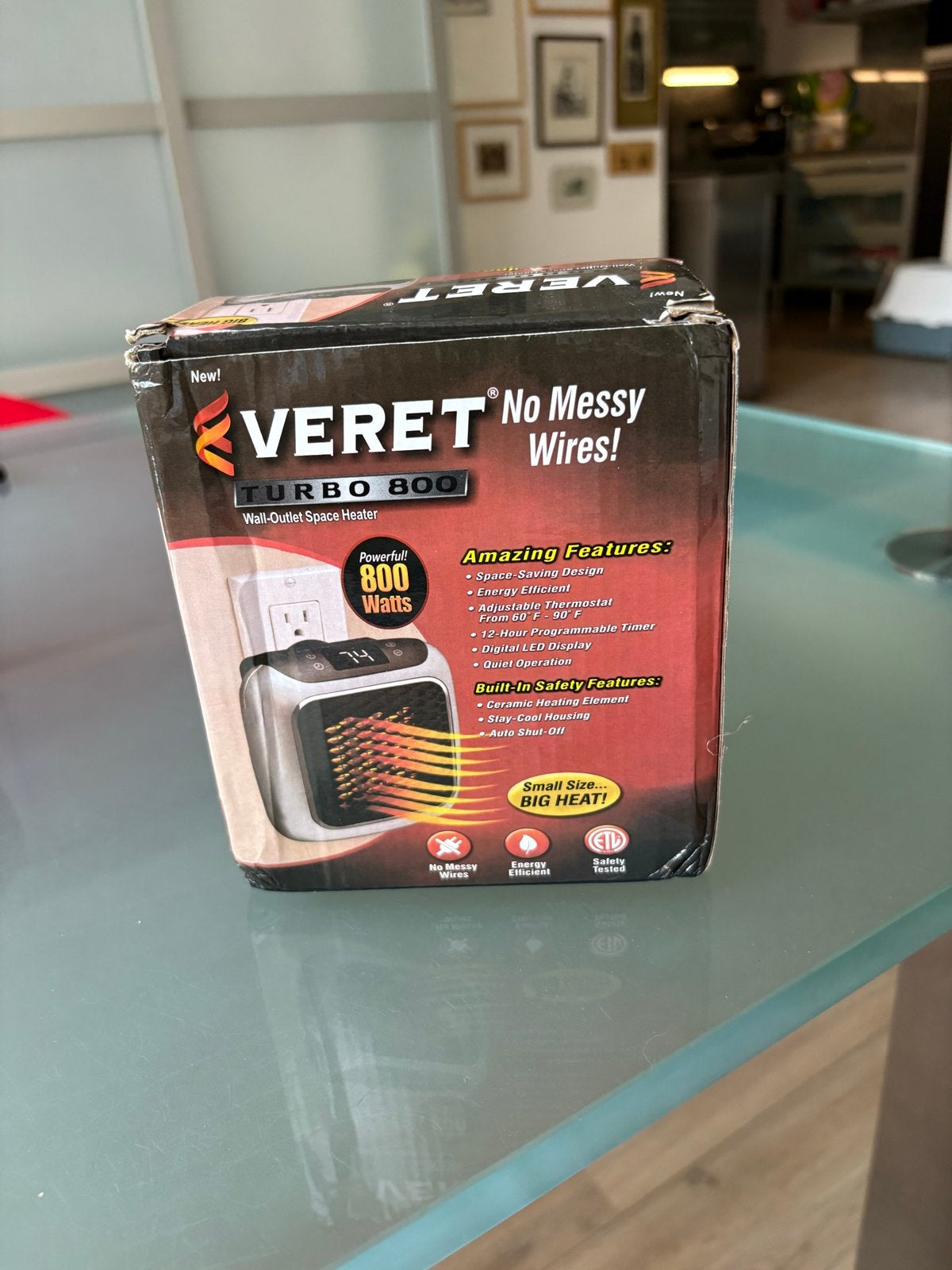VERET Turbo 800 Wandcontactdoos Kachel - 800 Watt, Minder dan 30 cm, Minder dan 60 cm, Ophalen of Verzenden, 800 watt of meer