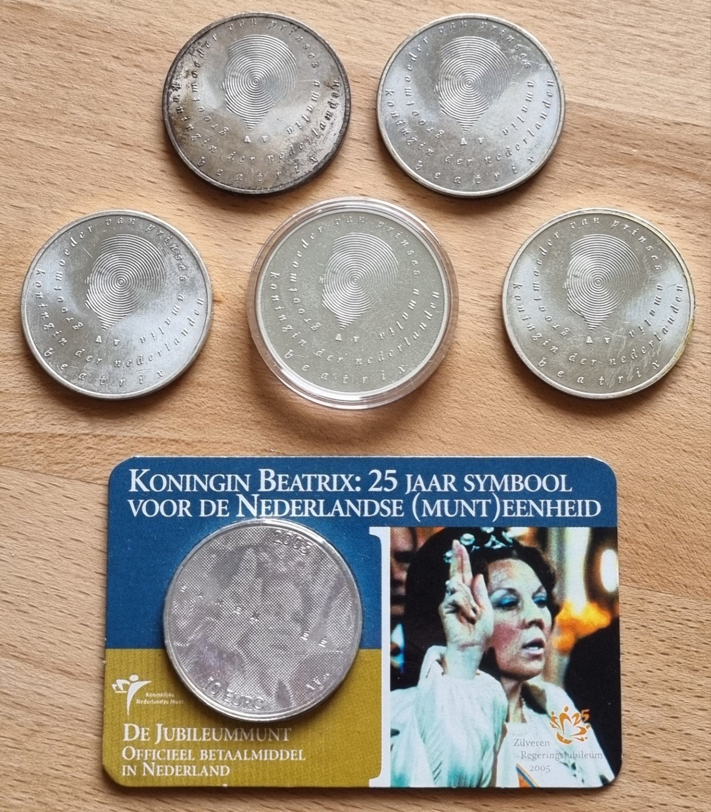 6 Zilveren 10 Euro munten Beatrix., Setje, Koningin Beatrix, Zilver, Euro's