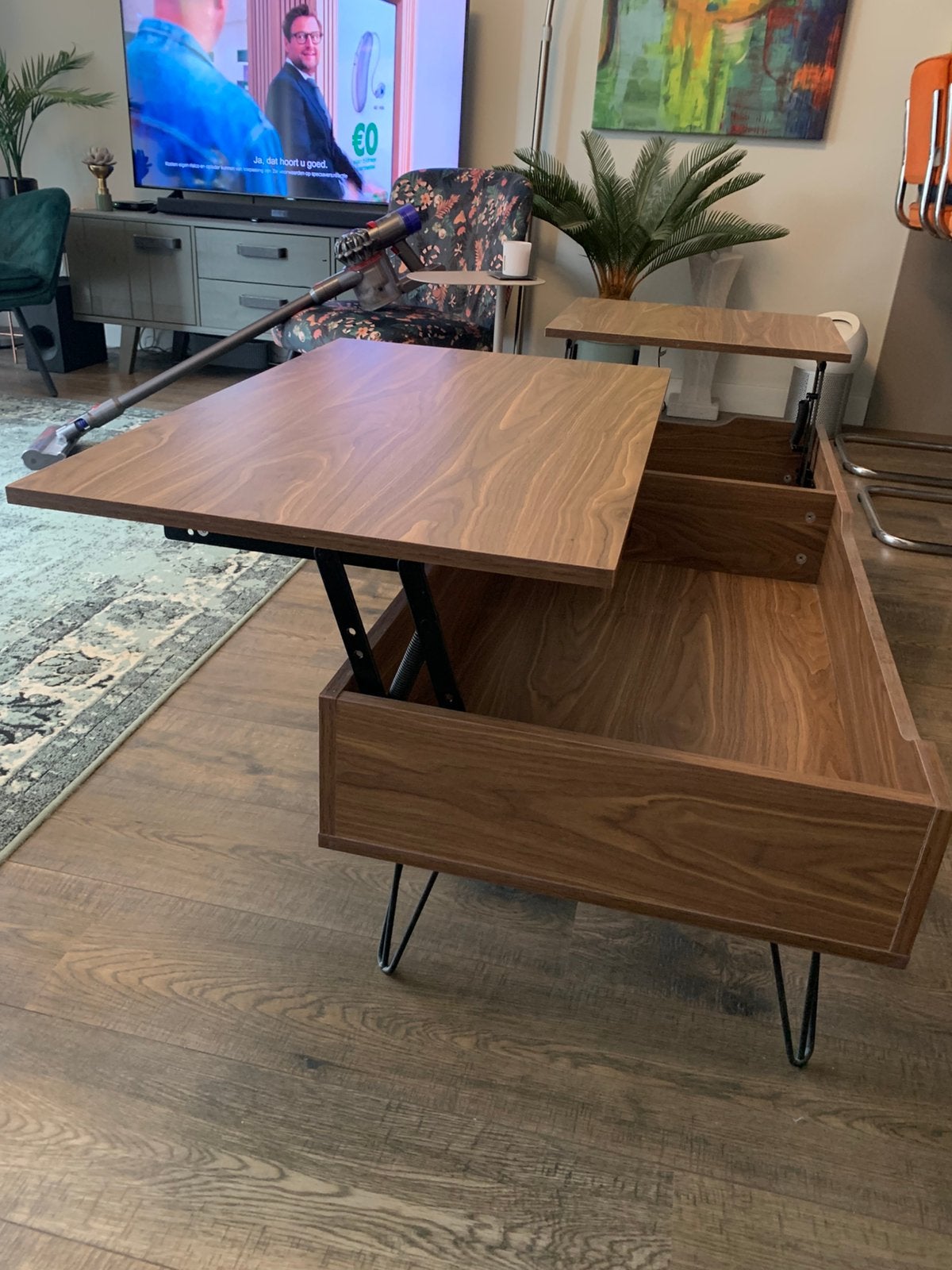 Salontafel hout look, Ophalen, Gebruikt, 50 tot 100 cm, 100 tot 150 cm