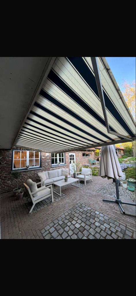 Elektrisch zonnescherm - Knikarmscherm, Tuin en Terras, Zonneschermen, Ophalen, Gebruikt, 450 cm of meer, Elektrisch