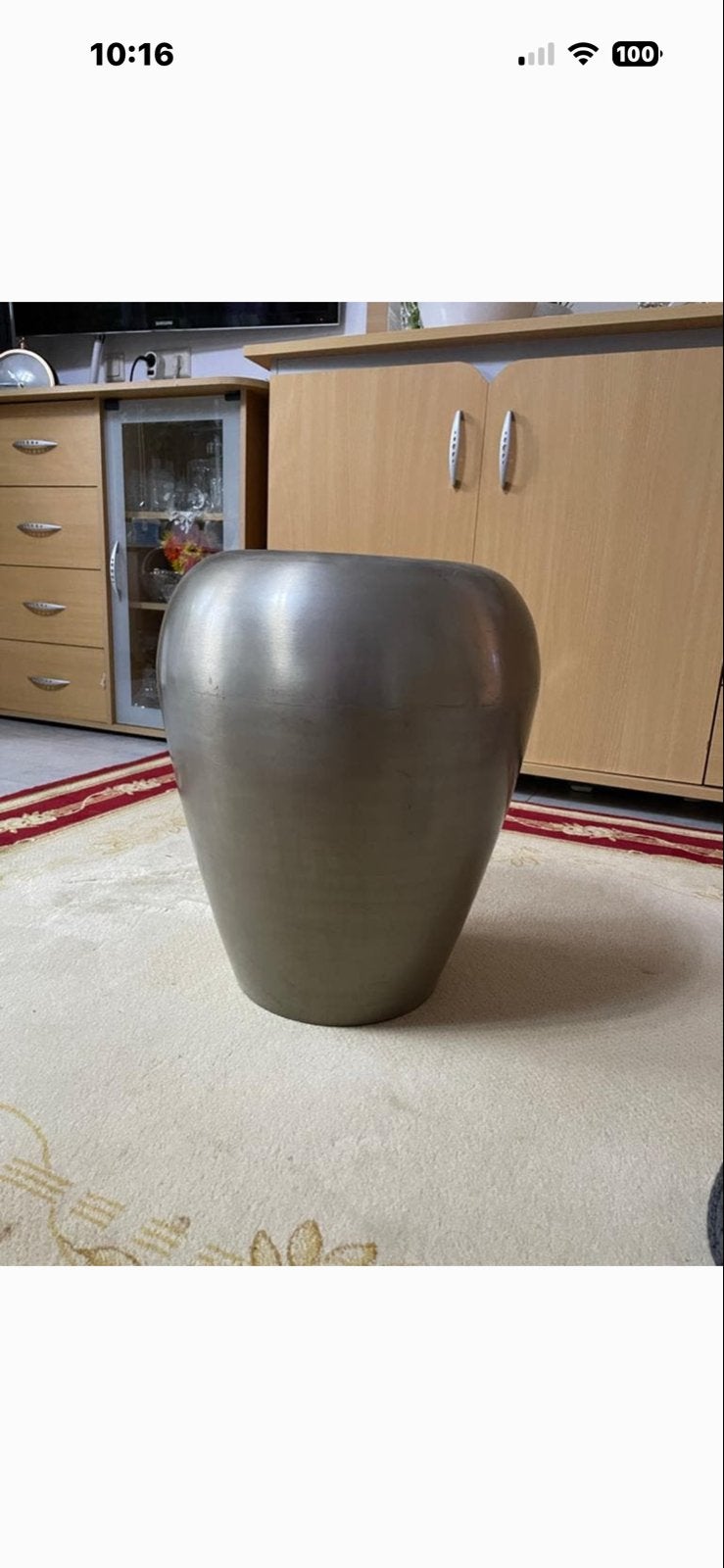 Stijlvolle metalen vaas/pot - Modern design, Ophalen of Verzenden