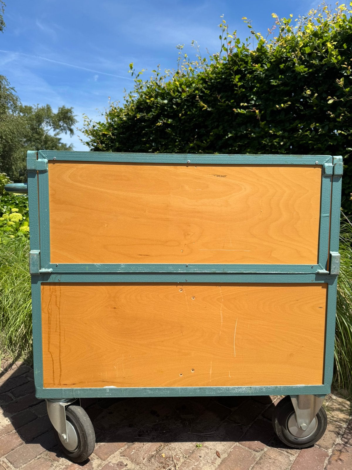 Magazijnwagen bakwagen kar op wielen, Antiek en Kunst, Curiosa en Brocante, Ophalen