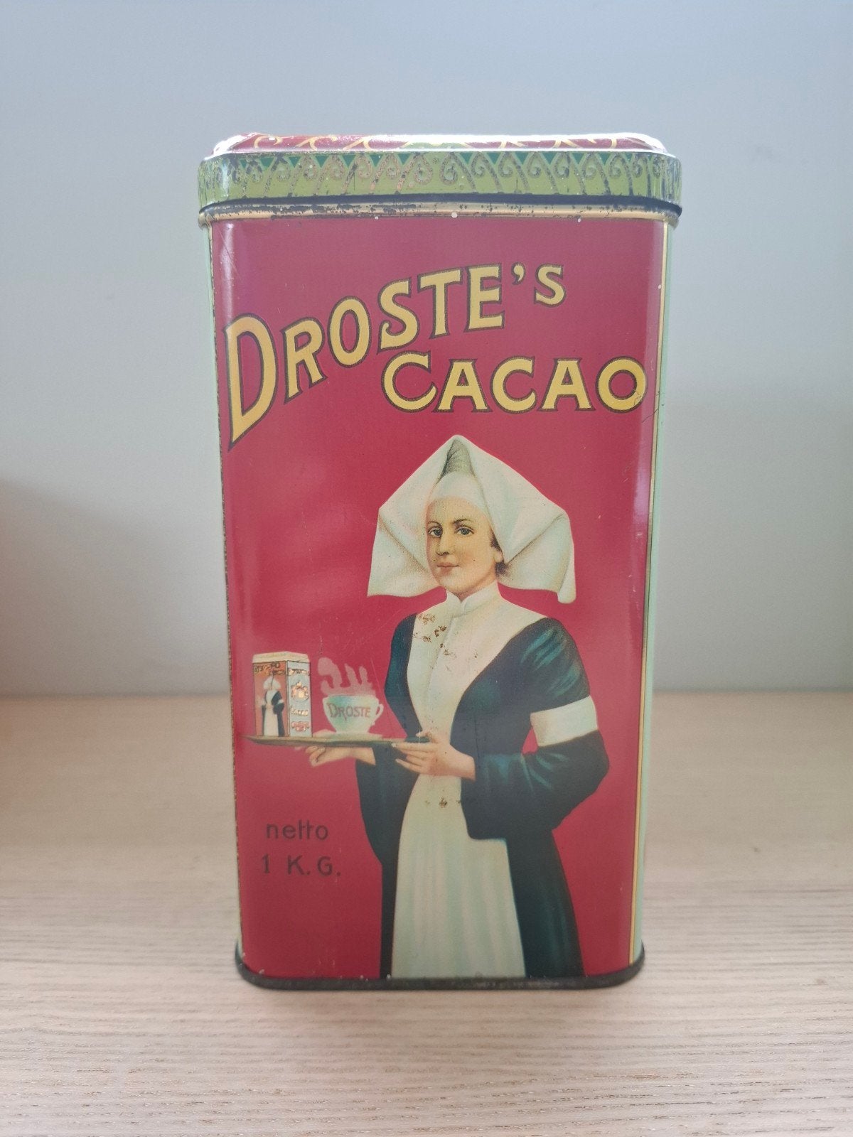 Vintage Droste Cacao Blik 1 kilo/kg, Ophalen of Verzenden, Gebruikt, Overige, Droste