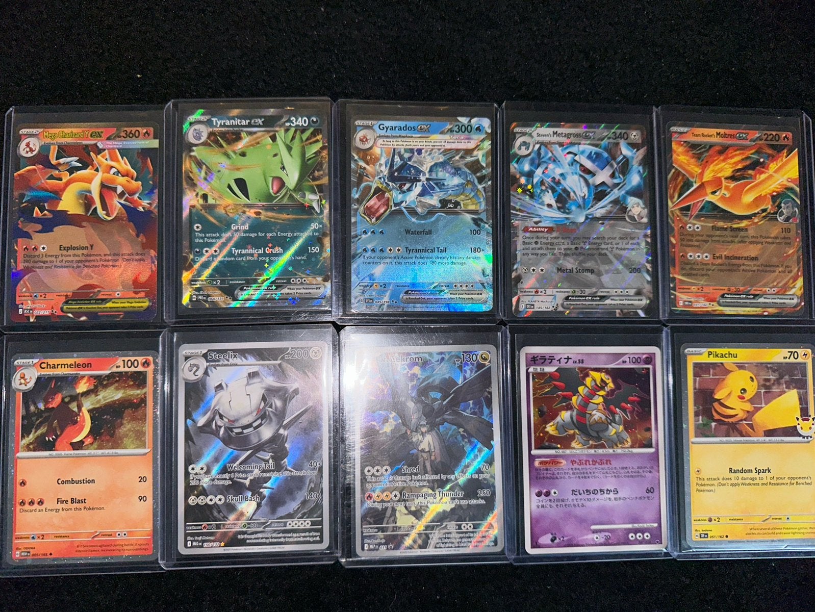 Pokemon kaarten (waaronder mega Charizard Y EX, Pikachu), Ophalen of Verzenden, Zo goed als nieuw, Meerdere kaarten
